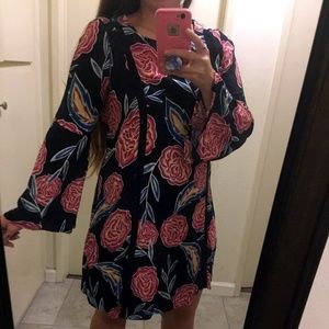 Roxy Black Floral Dress "East Coast Dreamer"